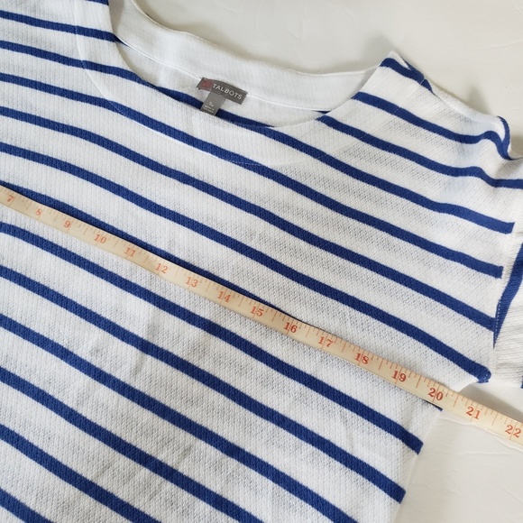 TALBOTS STRIPED BLUE&WHITE SWEATER - Picture 7 of 9